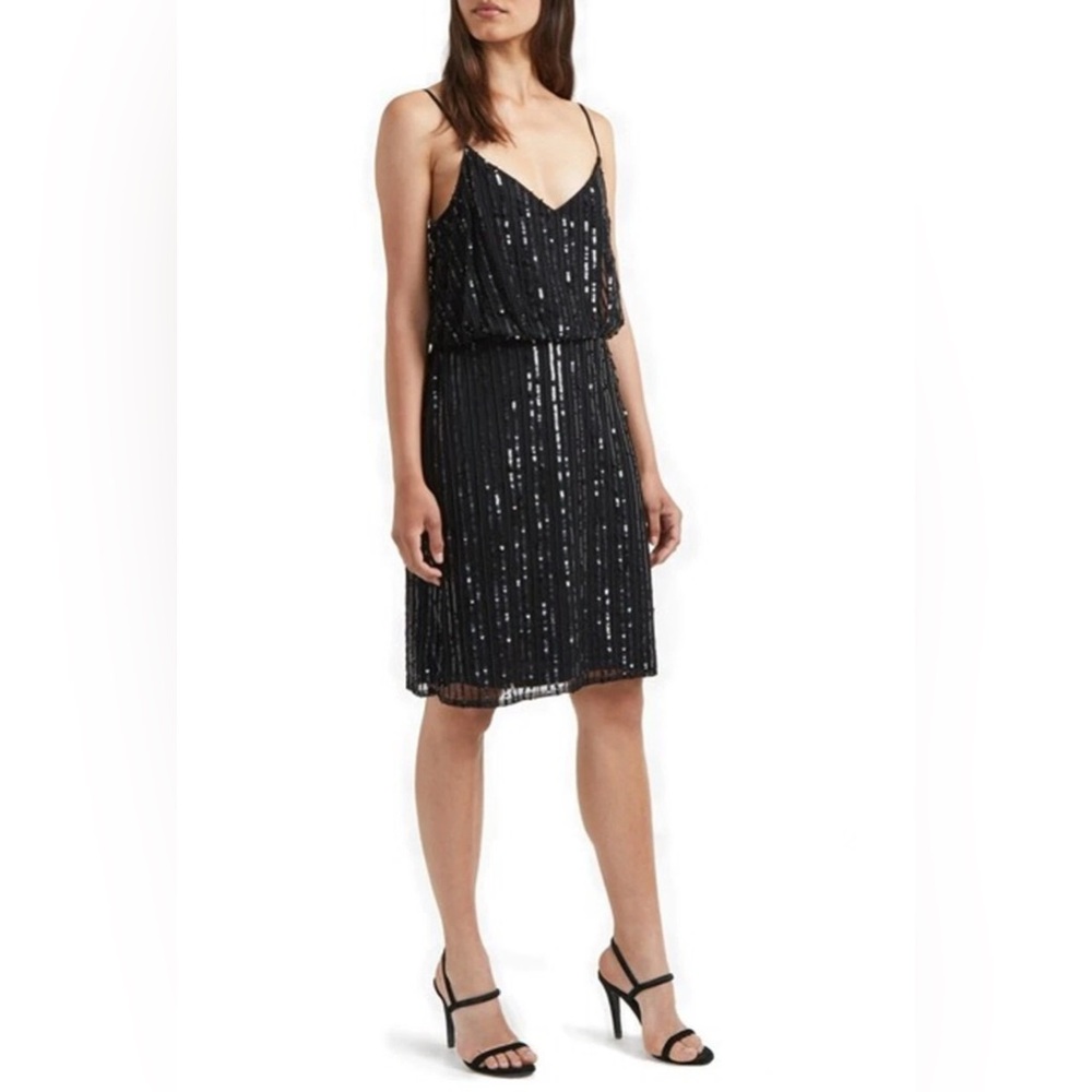 NWOT French Connection Aster Elegant Black Sequin Dress Size 4
